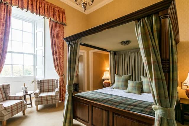 The beautifully grand and well appointed rooms, complete with four poster beds
