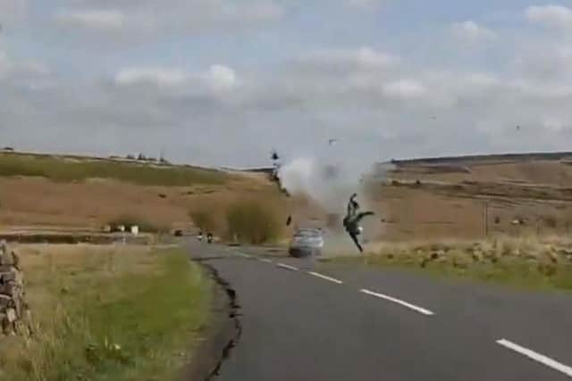 The motorcyclist was left with life-changing injuries. Video provided by South Yorkshire Police.