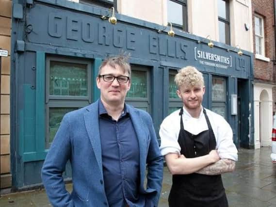 General manager Paul Handley and chef Ashley Bagshaw outside Silversmiths