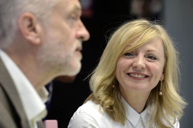 Tracy Brabin, the new Shadow Culture Secretary, with Labour leader Jeremy Corbyn.