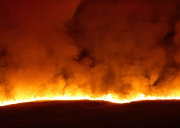 A fire on Saddleworth Moor.