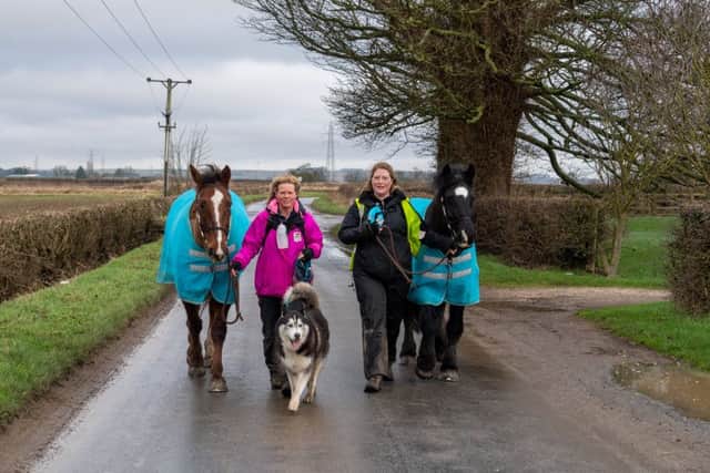 Despite thieves stealing saddles and hi-vis horse rugs Sarah and Nicki are determined to continue their 500 mile challenege  Picture james Hardisty