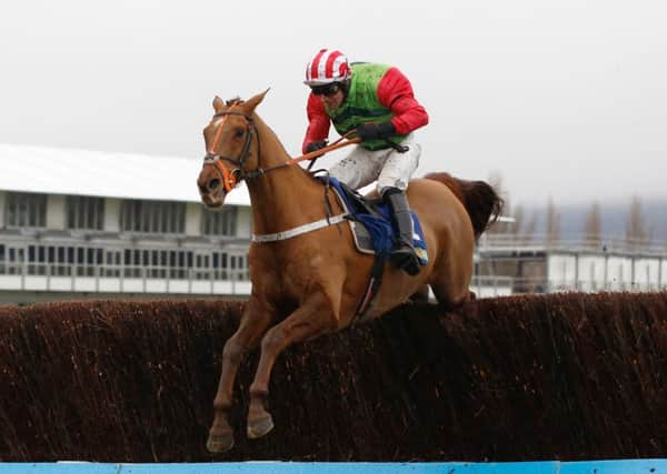 Definitly Red - pictured winning the Cotswold Chase at Cheltenham in january 2018 - could reappear at Haydock this weekend.