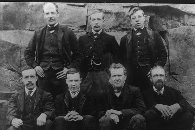 The seven miners who survived the disaster. Credit: Dewsbury Reporter/ Margaret Watson