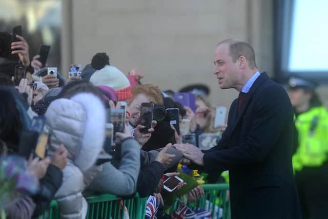 Prince William meets the crowds at Centenary Square, Bradford. Picture: Simon Hulme.