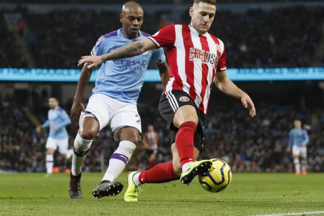 Billy Sharp, in action for Sheffield United at Manchester City: PICTURE: SPORTIMAGE.