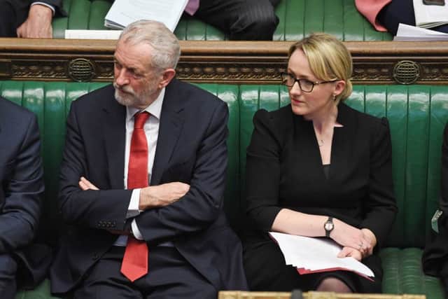 Rebecca Long-Bailey with Jeremy Corbyn in the House of Commons.