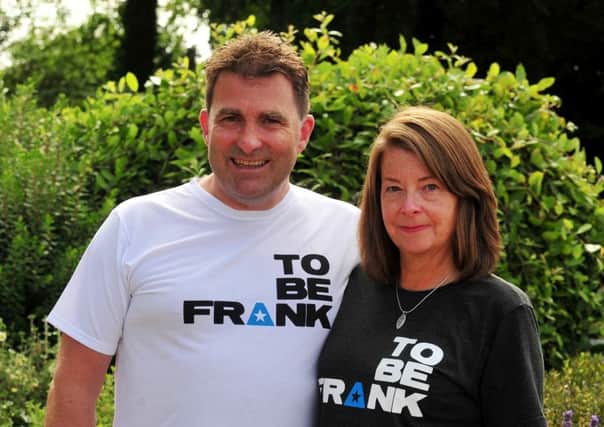 14 year old Frank Ashton from Harrogate died last year from a rare form of cancer.
Pictured Frank's parents Mike and Louise Ashton at the walk.
Picture Gerard Binks