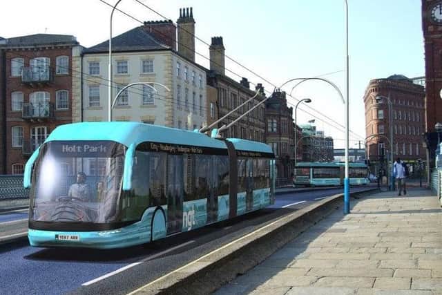This was the planned trolleybus scheme for Leeds - before it was scrapped.