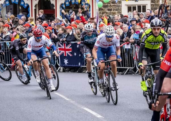 Action from last year's Tour de Yorkshire going through Masham. Picture: Marisa Cashill