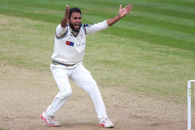 Yorkshire's Adil Rashid successfully appeals the wicket of Sussex's Ashar Zaidi during a County Championship match in 2015 (Picture: SWPix.com)