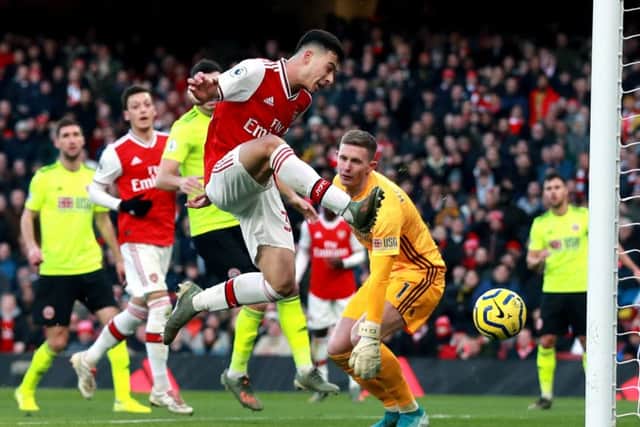 Arsenal's Gabriel Martinelli scores his side's first goal (Picture: PA)