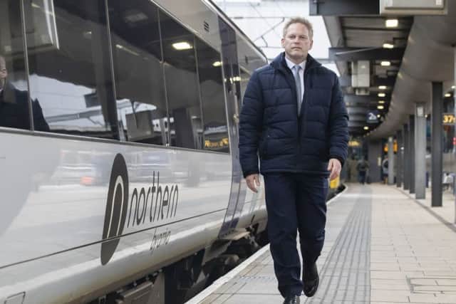 Transport Secretary Grant Shapps during his visit to Leeds this month.