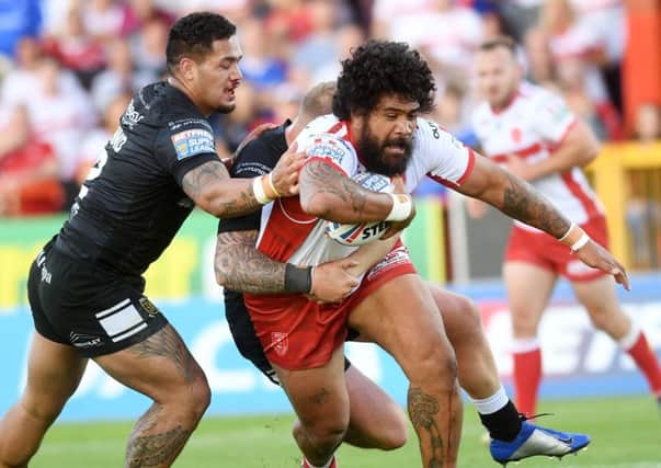 Mose Masoe, in action for Hull KR against Hull FC last year. 
Picture: Jonathan Gawthorpe.