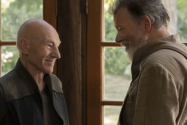 Patrick Stewart as Picard; Jonathan Frakes as Riker. Picture: PA Photo/Amazon Prime Video/CBS/Trae Patton.