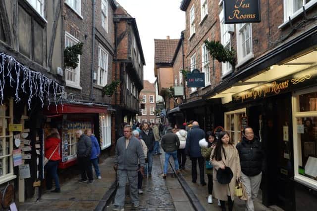 The Shambles, a picturesque shopping street in York. Picture: Bruce Rollinson.