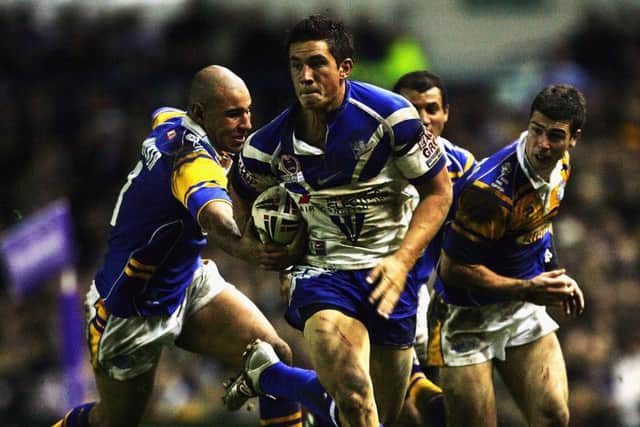 Sonny Bill Williams playing for Canterbury Bulldogs against Leeds Rhinos in the World Club Challenge in 2005.  (Photo by Laurence Griffiths/Getty Images)
