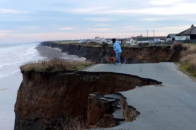 The clifftops are crumbling quickly in some coastal areas. Photo: John Giles/PA Wire