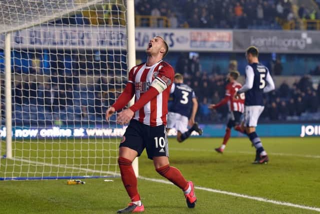 Billy Sharp reacts after missing a chance in Sheffield Uniteds FA Cup fourth-round victory over Millwall (Picture: Robin Parker/Sport Image).