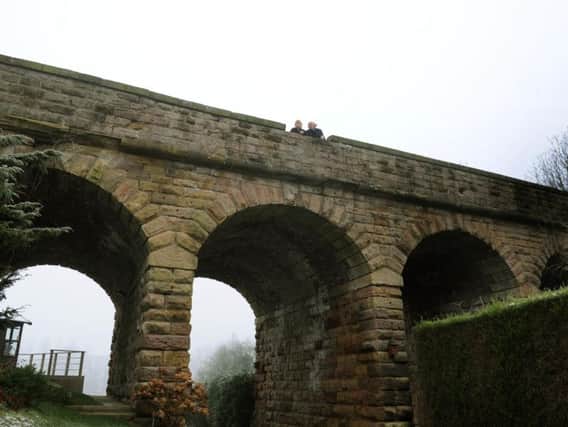 This old viaduct on the Harrogate to Church Fenton still stands in a family's back garden in Spofforth