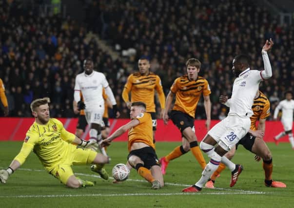 George Long makes a save during Hull's FA Cup tie with Chelsea (Picture: SportImage)