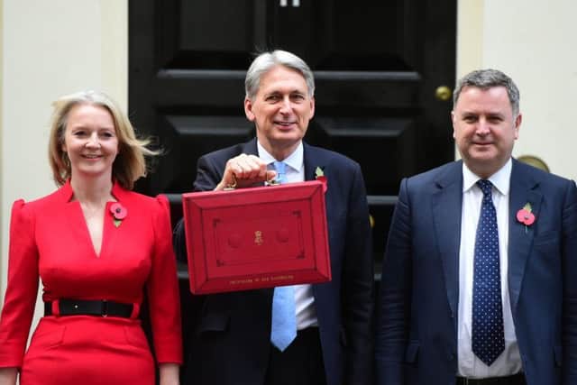 Mel Stridge (right) is a former Treasury minister. He is pictured with Philip Hammond, the then Chancellor, and Liz truss, the Chief Secretary to the Treasury, in Theresa may's government.