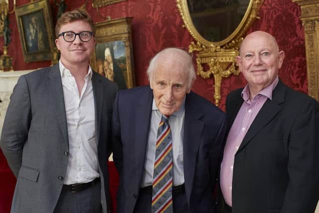 Councillor Jonathan Pryor from Leeds City Council, Dr Keith Howard, and Opera NorthsGeneral Director Richard Mantle attending the Companys 2019/20 season launch at Harewood House. Credit: Justin Slee