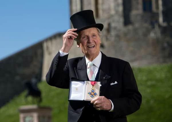 Nicholas Parsons with his CBE at Windsor Castle