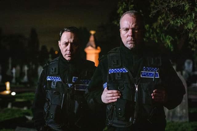 Pictured: (L-R) Reece Shearsmith as PCSO Varney and Steve Pemberton as PC Thompson. Picture: PA Photo/BBC/Sophie Mutevelian.