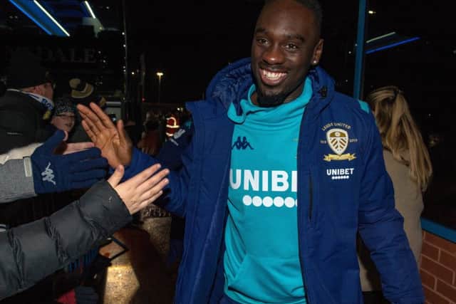 jean-kevin augustin: An excited spectator at Elland Road on Tuesday night. (Picture: Bruce Rollinson)
