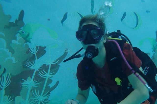 Among the tasks in Gill Barker's 35 before 35 challenge was a scuba diving taster day.