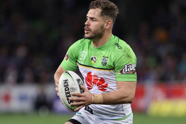 Aidan Sezer of tin action for Canberra Raiders against Melbourne Storm in August last year. Picture: Robert Cianflone/Getty Images