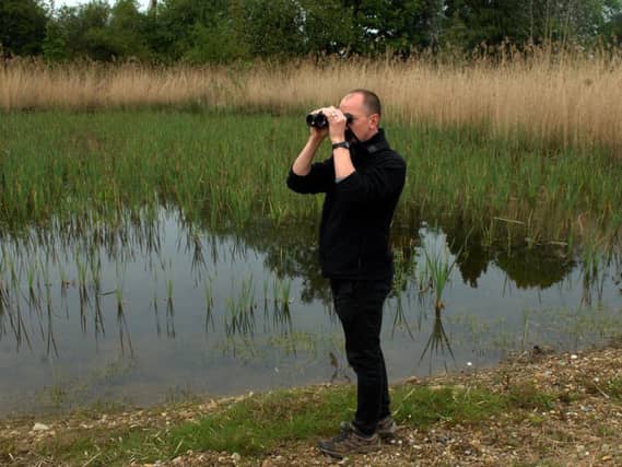 Jono Leadley Director of Development at The Nursery pond at the new Yorkshire Wildlife Trust Ripon City Wetlands nature reserve, where reeds were grown to be transplanted around the rest of the nature reserve.