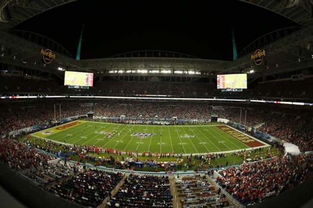 MAIN EVENT: The Kansas City Chiefs' and San Francisco 49ers at the start of the NFL Super Bowl in Miami. Picture: AP/Charlie Riedel