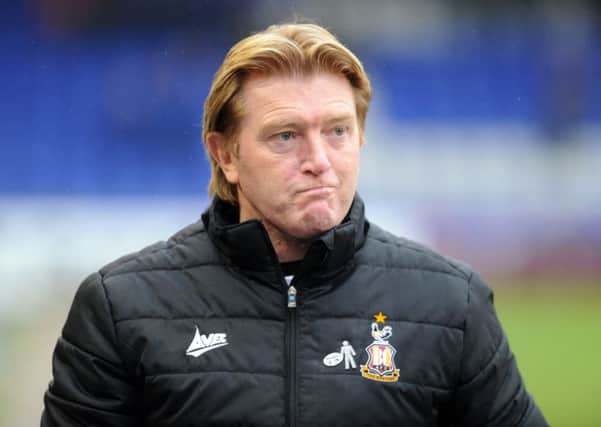 Last game in charge: Banthams manager Stuart McCall after defeat at Oldham in 2018.  Picture: Tony Johnson