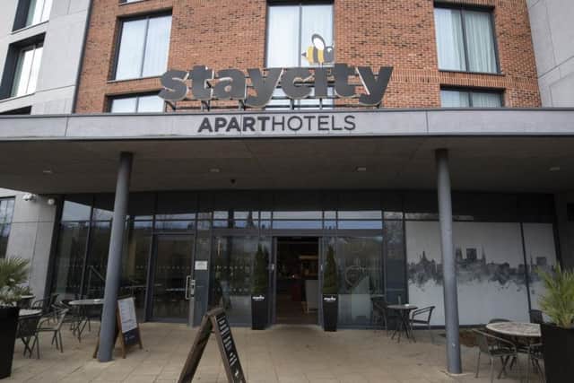 The hotel in York where two cases of coronavirus were identified. Photo: PA