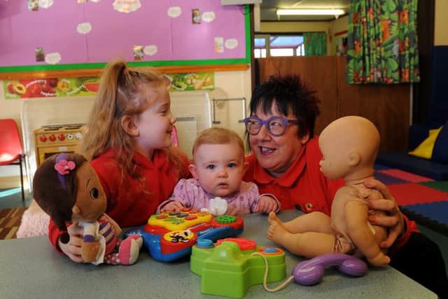 Karen Simpkin is pictured with Maisie Bolton aged 1 and her sister Bella Bolton aged 4. Picture by Simon Hulme