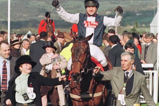 Trainer Robert Alner and owner Dido Harding lead in 1998 Cheltenham Gold Cup hero Cool Dawn. Picture: Barry Batchelor/PA.