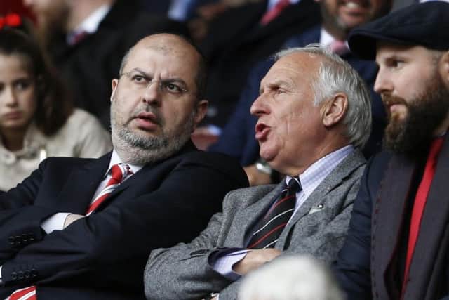 Prince Abdullah, left, fought a bitter battle for control of Sheffield United through the courts with Kevin McCabe, ultimately winning. Picture: SportImage