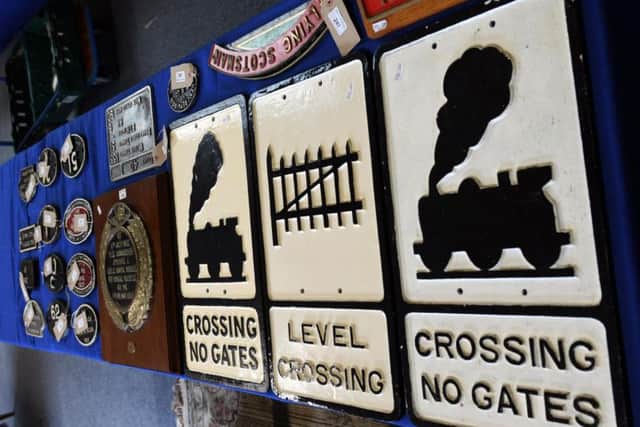 An array of railway signs going under the hammer at Spicers of Driffield