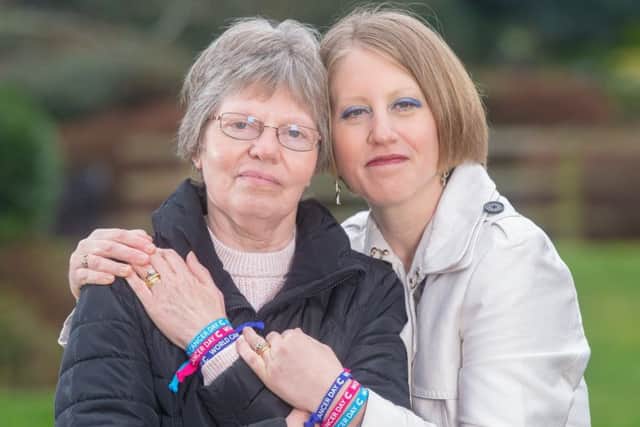 Catherine Berry and her mum Christine Fuller are raising awareness of Cancer Research UK. 
Photography by Richard Walker/ImageNorth