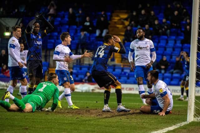 Doncaster Rovers loanee Jacob Ramsey in action at Tranmere Rovers. PICTURE: BRUCE ROLLINSON.