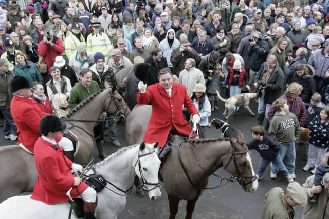 The Avon Vale Hunt waves before their traditional Boxing Day meet. Picture: Getty Images
