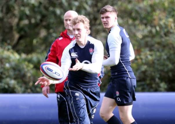 England's Billy Twelvetrees during the training session at Penny Hill Park, Bagshot