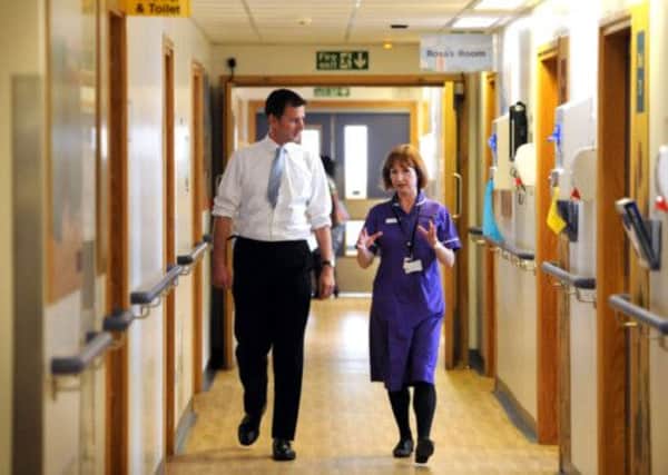 Health Secretary Jeremy Hunt on a hospital visit