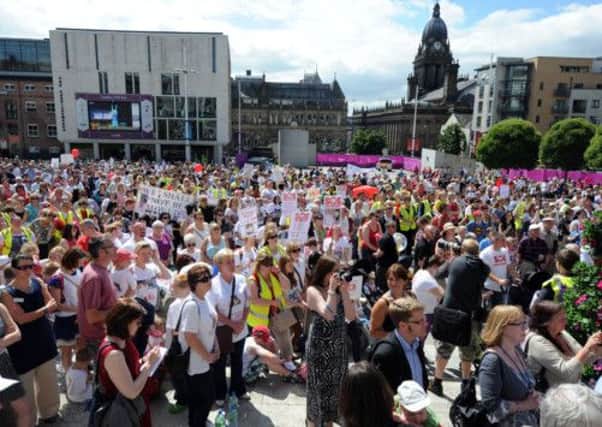 A rally in Leeds last summer in support of the Leeds General Infirmary Children's Heart Unit.
