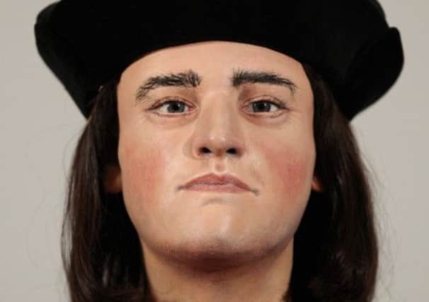 The face of King Richard III is unveiled to the media at the Society of Antiquaries, London.