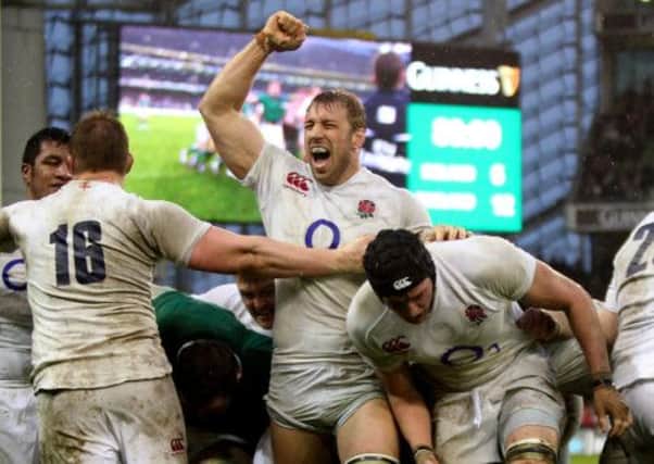 Chris Robshaw leads England's celebrations at the final whistle