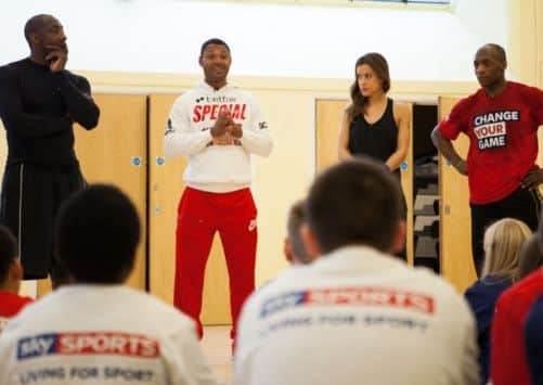 Sky Sports Boxing Fit Masterclass with Scholl Children From Sheffield and presenters Johnny Nelson, Charlie Webster and Boxer Kell Brook. 
(Picture: Mark Robinson).
