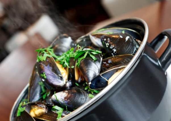 Mussels steamed in Cider, Dijon Mustard and Cream